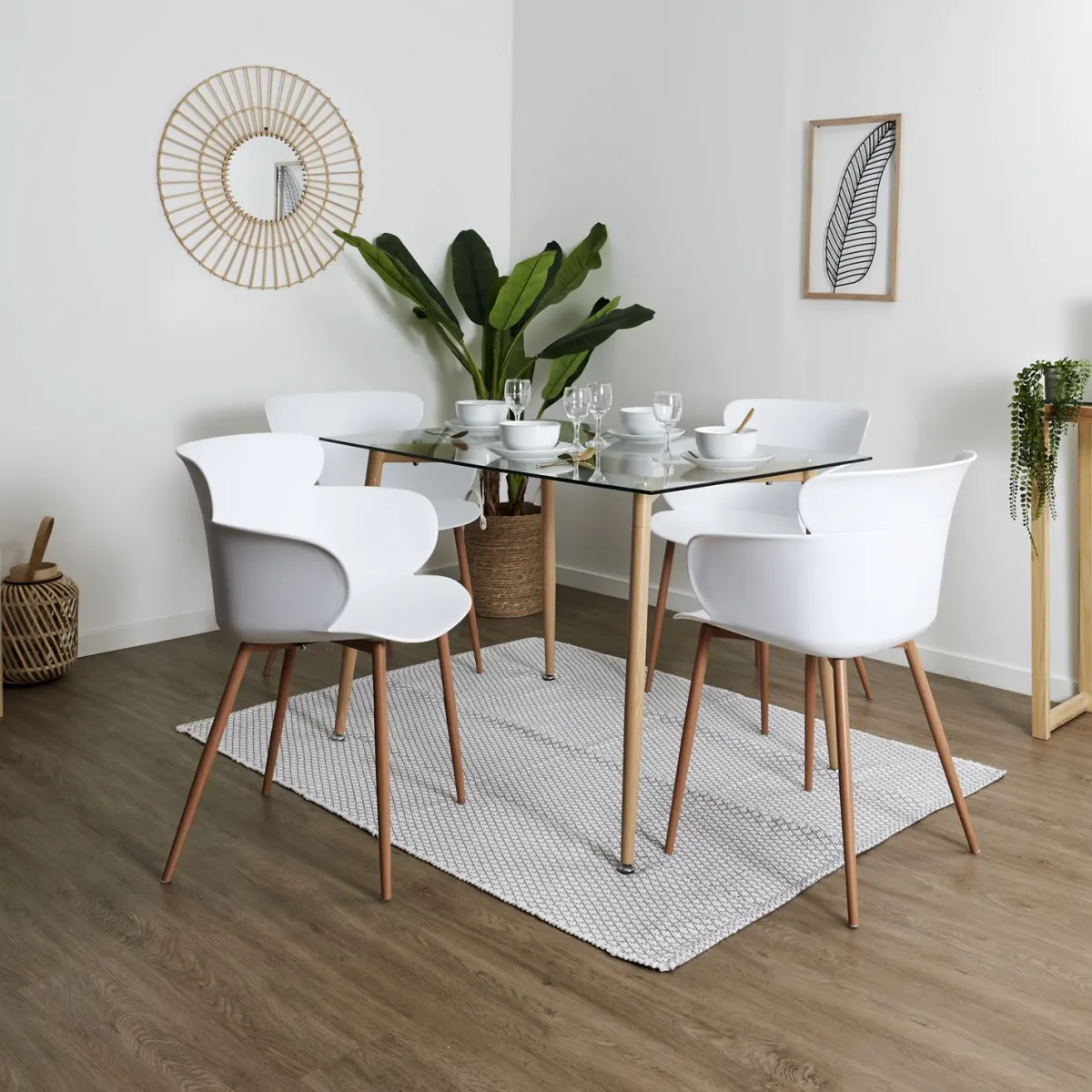 La Chaise Longue FAUTEUIL LORENS BLANC - Lot de 2 Outlet