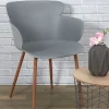 La Chaise Longue FAUTEUIL LORENS GRIS - Lot de 2 Best