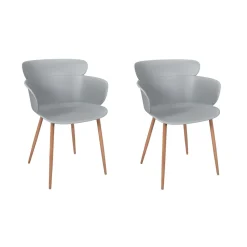 La Chaise Longue FAUTEUIL LORENS GRIS - Lot de 2 Best