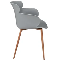 La Chaise Longue FAUTEUIL LORENS GRIS - Lot de 2 Best