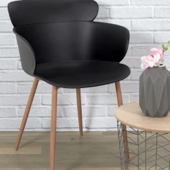 La Chaise Longue FAUTEUIL LORENS NOIR - Lot de 2 Cheap