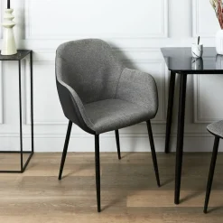 La Chaise Longue FAUTEUIL MEMPHIS GRIS ET NOIR - Lot de 2 Sale