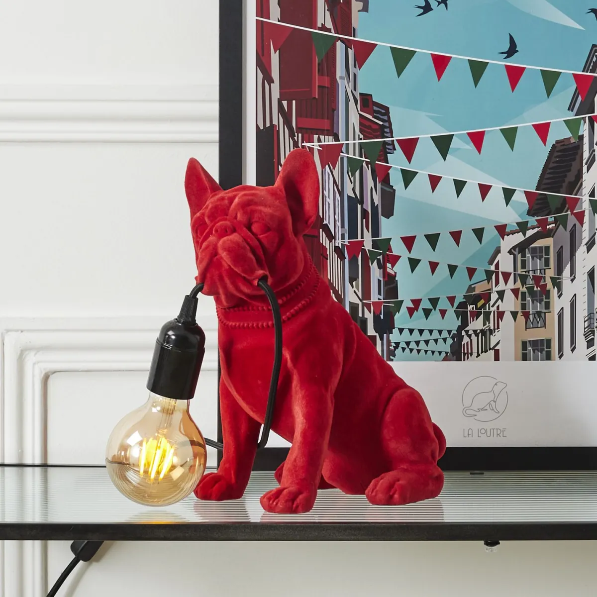 La Chaise Longue LAMPE BOULEDOGUE RED VELVET Cheap