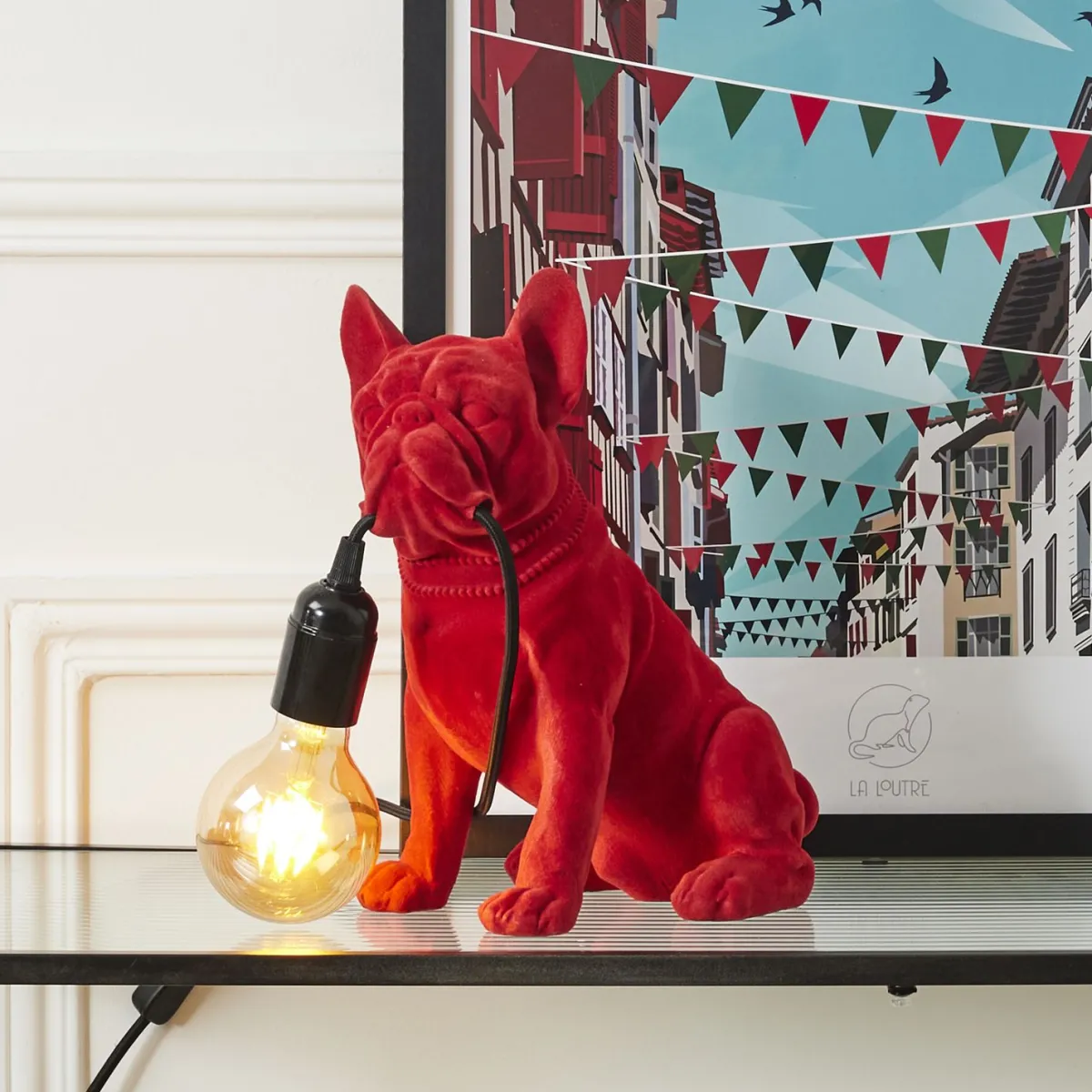 La Chaise Longue LAMPE BOULEDOGUE RED VELVET Cheap