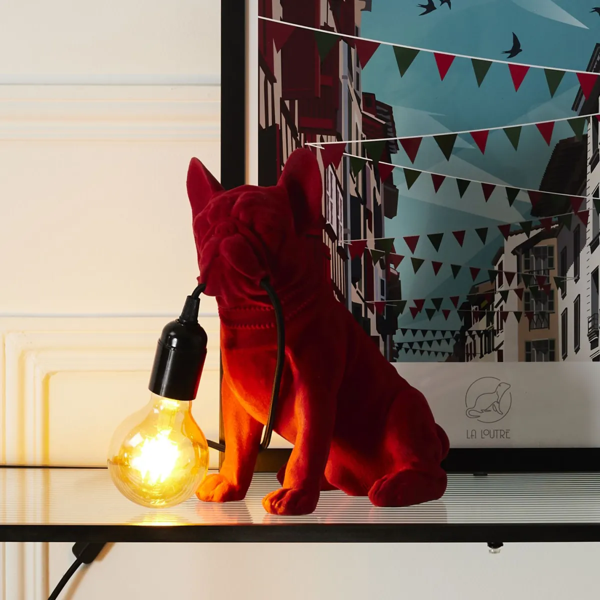 La Chaise Longue LAMPE BOULEDOGUE RED VELVET Cheap