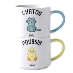 La Chaise Longue MUG DUO MAT POUSSIN CHATON Cheap