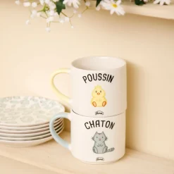 La Chaise Longue MUG DUO MAT POUSSIN CHATON Cheap