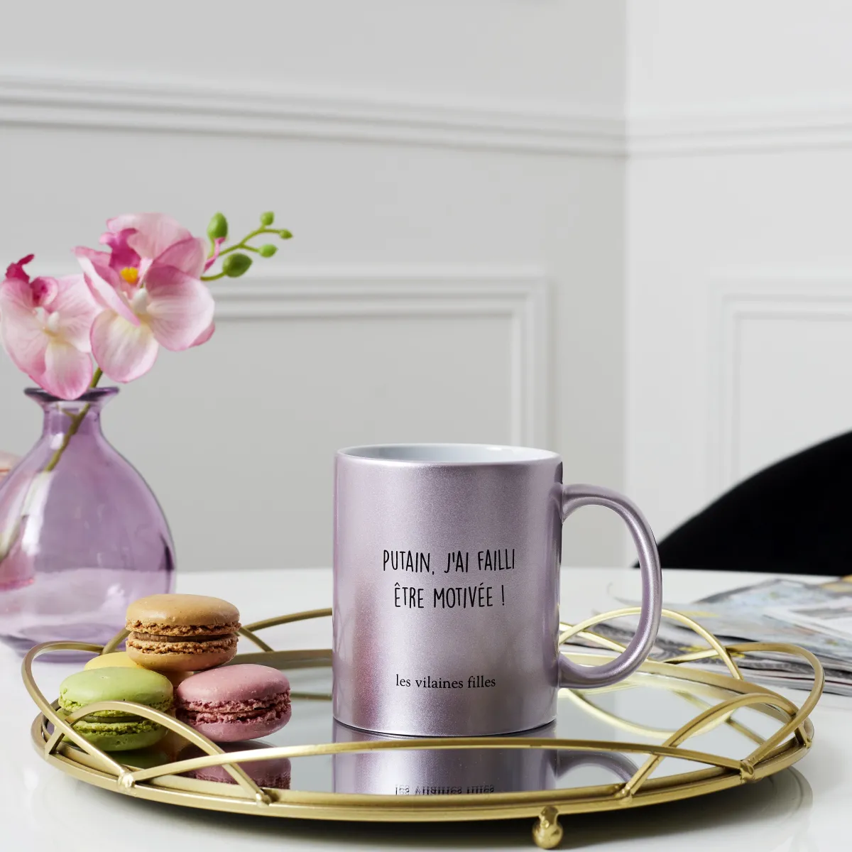 La Chaise Longue MUG PAILLETTES PUTAIN J'AI FAILLI ETRE MOTIVEE Sale