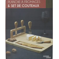 La Chaise Longue PLANCHE A FROMAGE 4 COUTEAUX BAMBOU Best