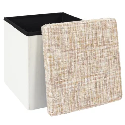La Chaise Longue POUF PLIABLE TWEED BEIGE Outlet