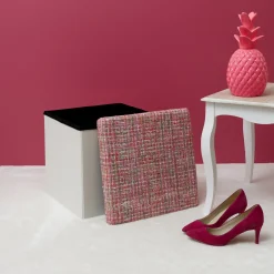 La Chaise Longue POUF PLIABLE TWEED ROSE Shop