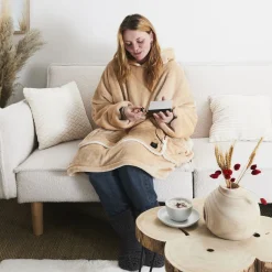 La Chaise Longue SWEAT PLAID CHAUFFANT CAMEL Sale