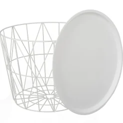 La Chaise Longue TABLE FILAIRE METAL BLANC DIAMETRE 50CM Best Sale