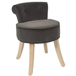 La Chaise Longue TABOURET ELEONOR VELOURS GRIS Sale