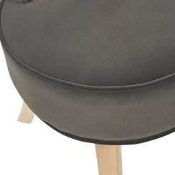 La Chaise Longue TABOURET ELEONOR VELOURS GRIS Sale