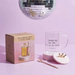 La Chaise Longue TASSE VERRE PELLE AVEC COUVERCLE ROSE COURONNE Discount