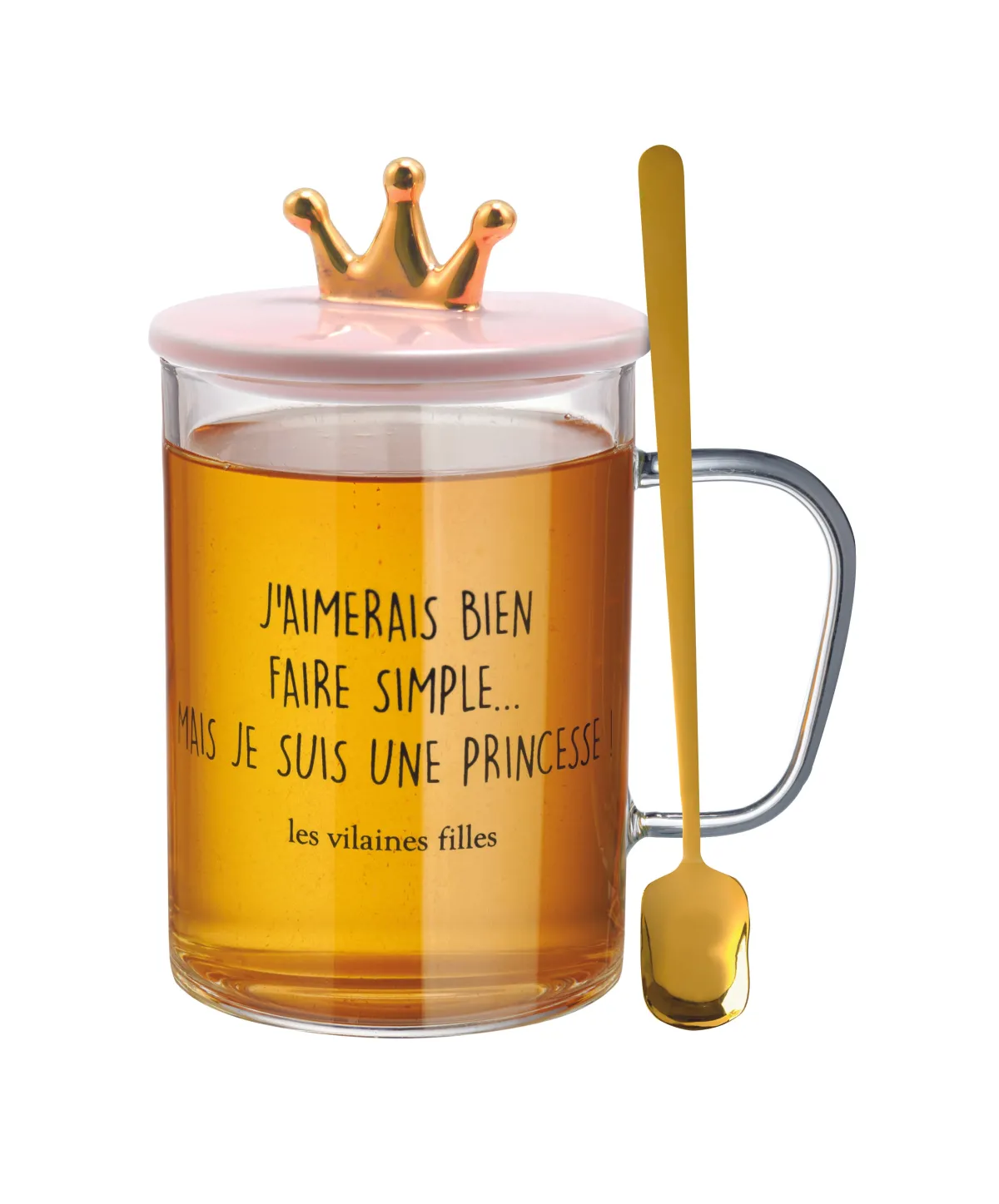 La Chaise Longue TASSE VERRE PELLE AVEC COUVERCLE ROSE COURONNE Discount