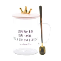 La Chaise Longue TASSE VERRE PELLE AVEC COUVERCLE ROSE COURONNE Discount