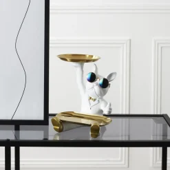 La Chaise Longue VIDE POCHES BOULEDOGUE 2 PLATEAUX BLANC Fashion