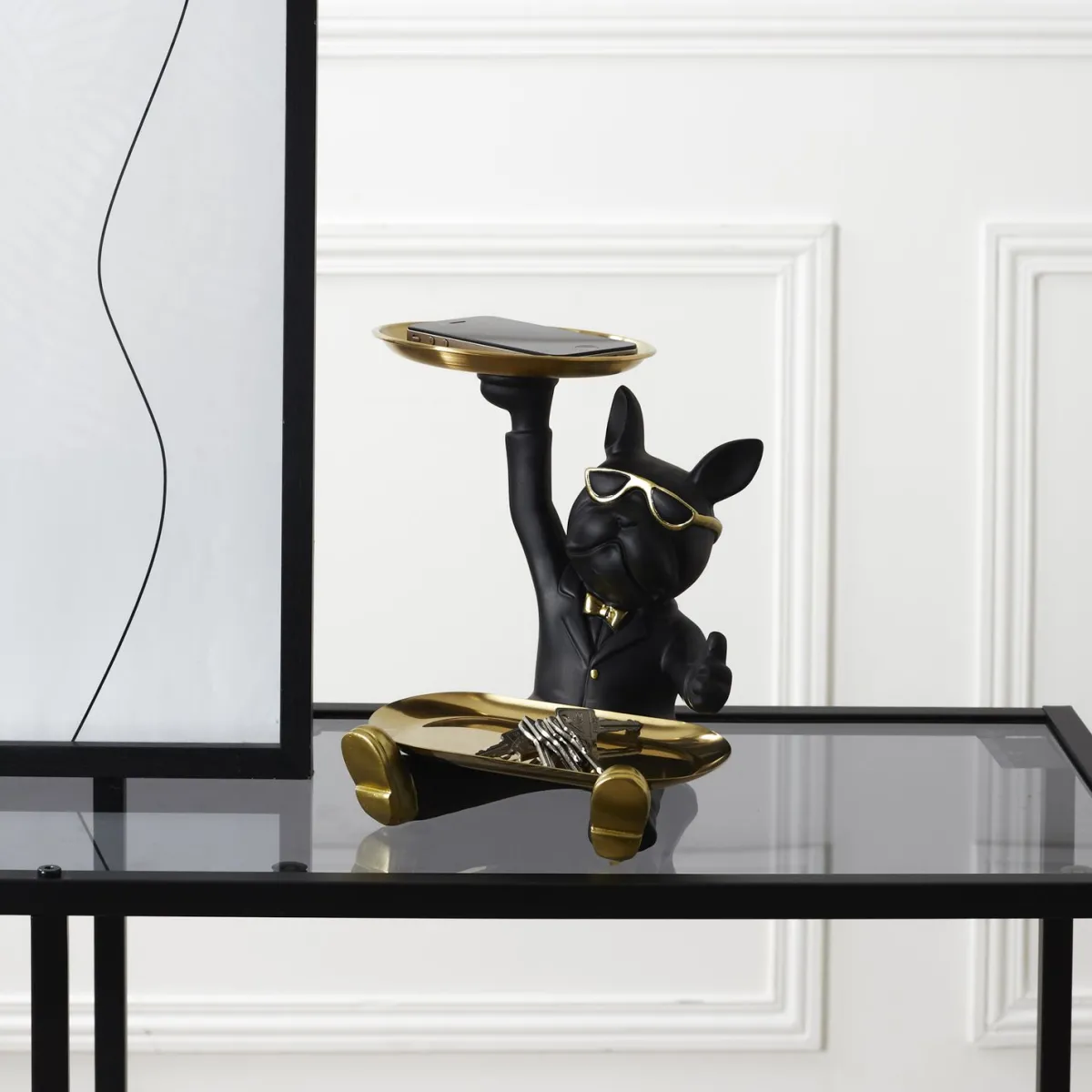La Chaise Longue VIDE POCHES BOULEDOGUE 2 PLATEAUX NOIR Best