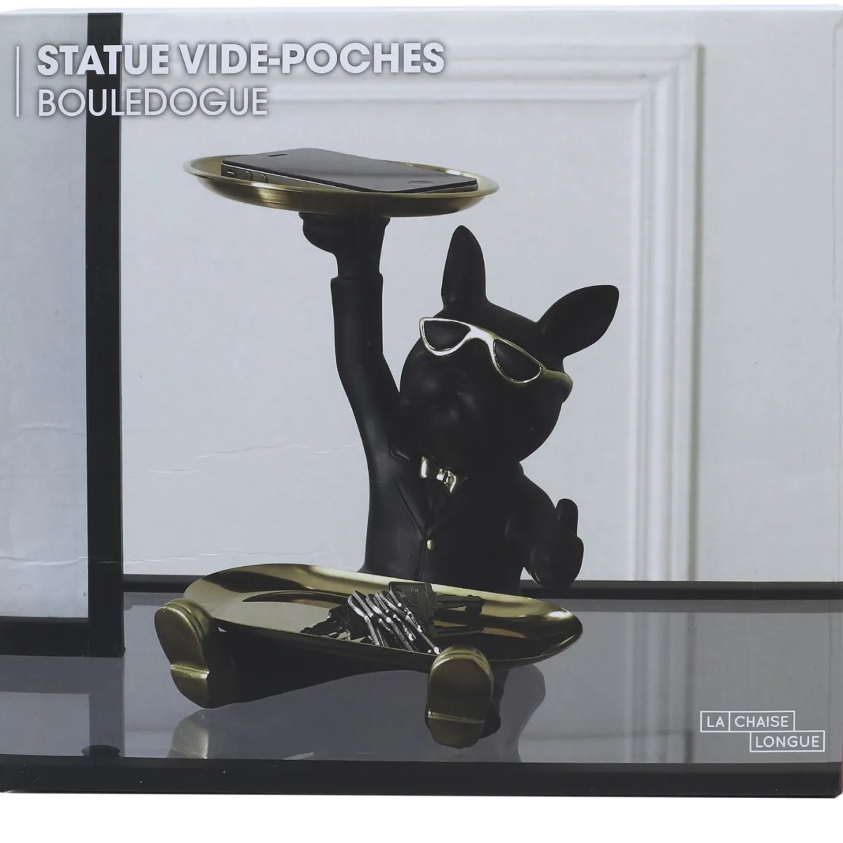 La Chaise Longue VIDE POCHES BOULEDOGUE 2 PLATEAUX NOIR Best
