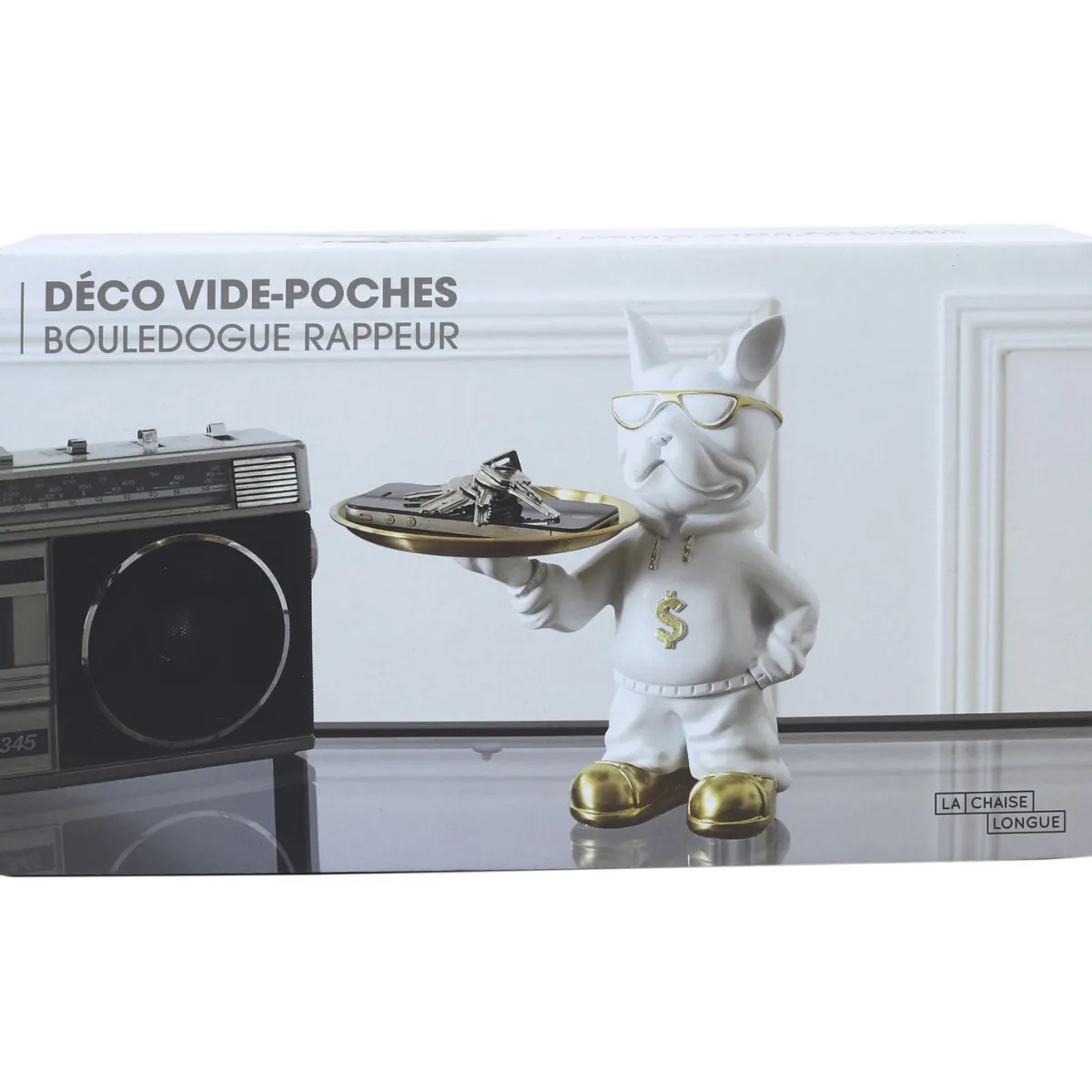 La Chaise Longue VIDE POCHES BOULEDOGUE RAPPER BLANC Cheap